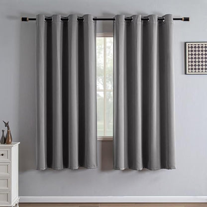 IGEMAEVE Light Grey Blackout Curtains 72 Inch Length 2 Panels Set, Grommet by IGEMAEVE