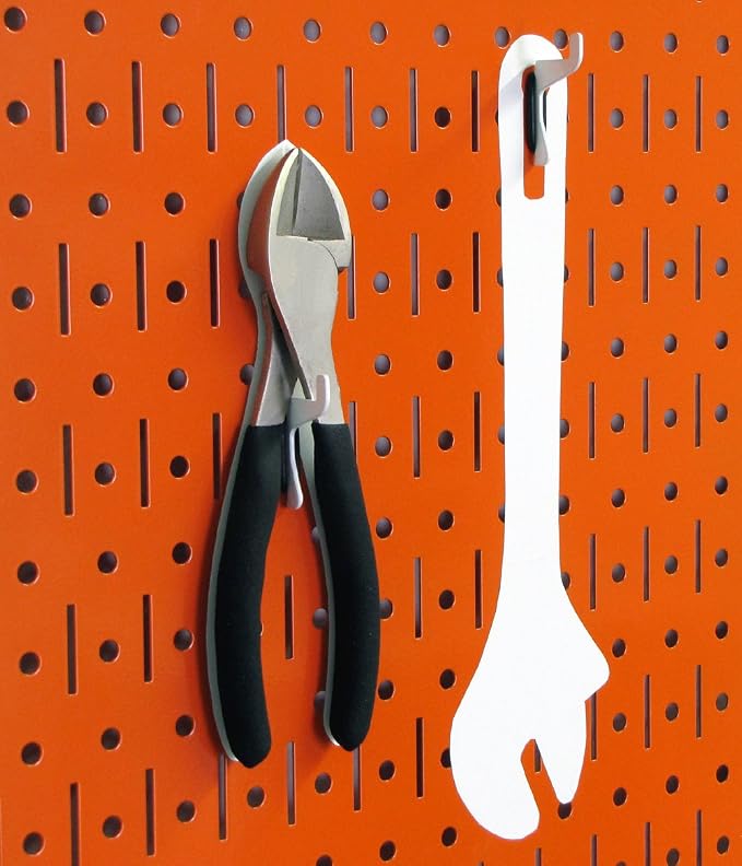 Wall Control Pegboard 32in x 16in Orange Metal Pegboard Tool Board Panel - Image 7