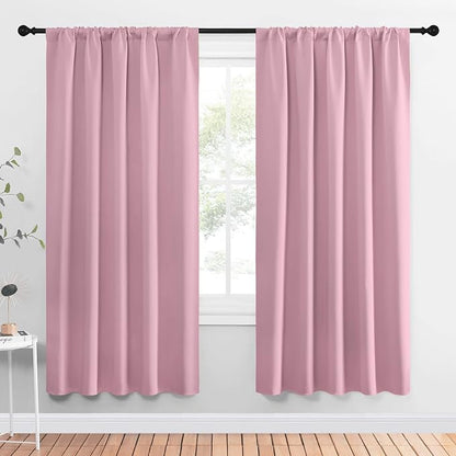 NICETOWN Window Curtains Blackout Drapes, Rouge Pink, 1 Pair, 52 by 72-Inch by NICETOWN
