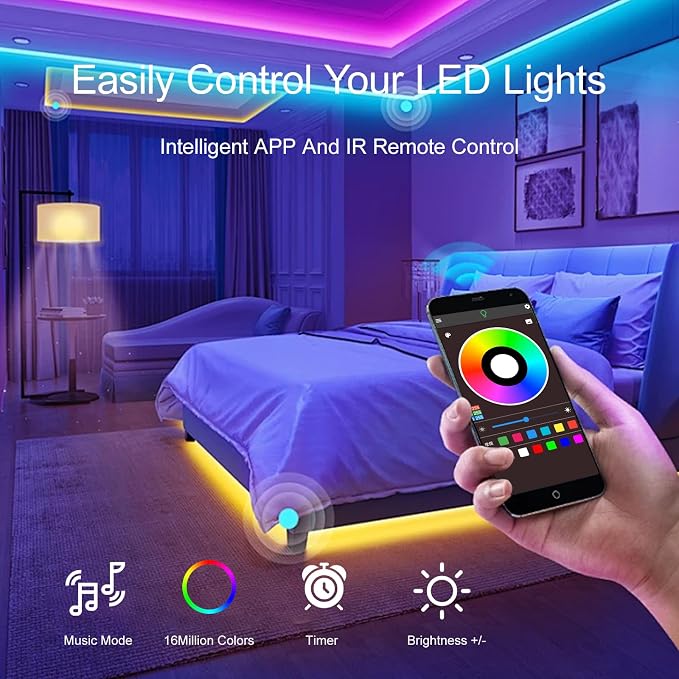 HBOWMDJIA Led Lights for Bedroom 200 FT, - Image 7