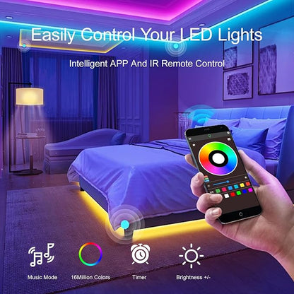 50 FT LED Lights For Bedroom, Music Synchronized RGB Color Changing LED Strip - Image 7