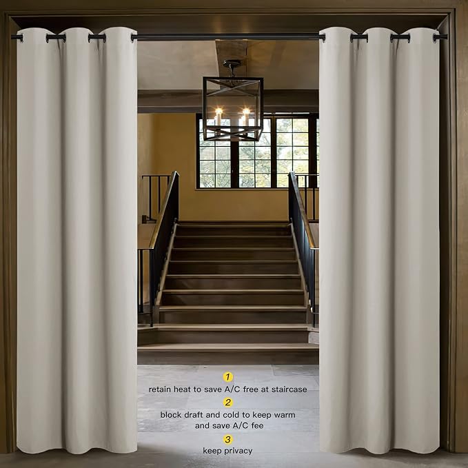 NICETOWN Sliding Door Curtains 96 inch Length, Single Curtain, Insulating - Image 2