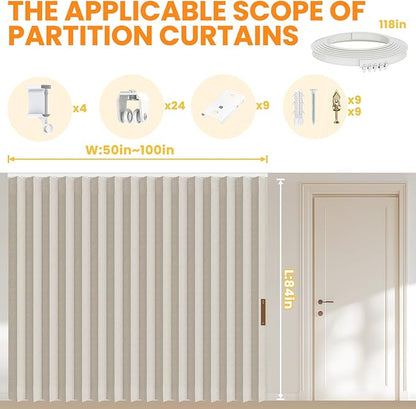 100% Blackout Room Divider Curtains Screen Partitions - Image 3