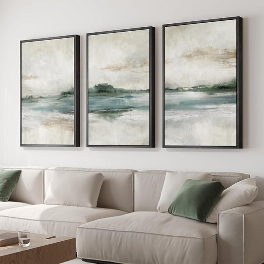 Large Framed Abstract Nature Landscape Wall Art - Image 2