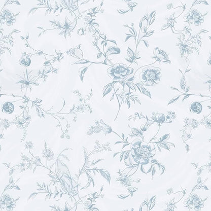 Ismoon Blue Wallpaper Peel and Stick Floral Vintage Stick on Wall Paper French - Image 7