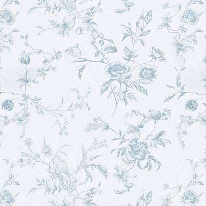 Ismoon Blue Wallpaper Peel and Stick Floral Vintage Stick on Wall Paper French - Image 7