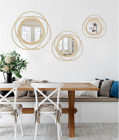 Gold Art Large Round Mirror - Image 6