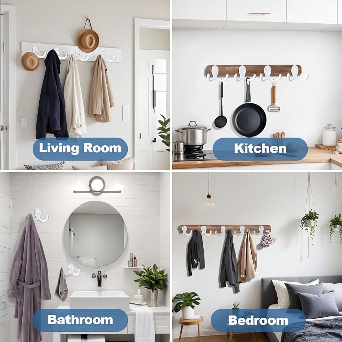 CBWLWJ 10 Pack Coat Hooks Wall Hooks - Image 2