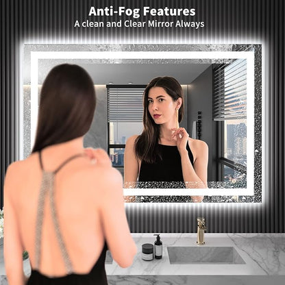 LOAAO 48X32 LED Bathroom Mirror - Image 3