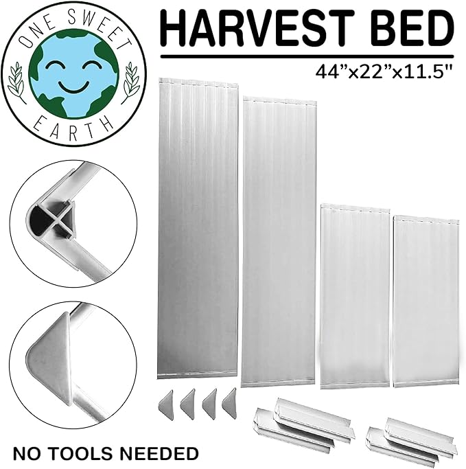 Raised Garden Bed - 2x4 ft Planter Box - White HDPE - No Tools Needed - DIY Kit for Urban Gardening, Flowers, Herbs & Vegetables - Made in The USA