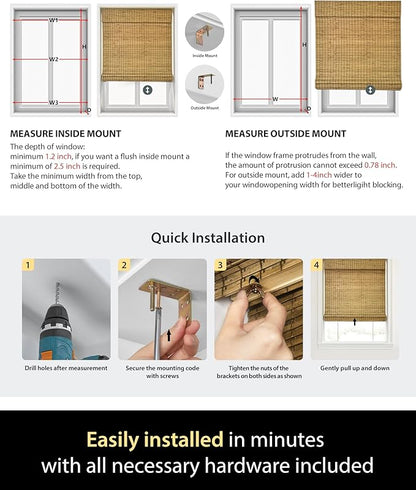 UNISHADES Cordless Bamboo Roman Shades - Image 6