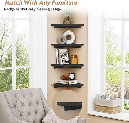 Forbena Black Corner Floating Shelves - Image 6