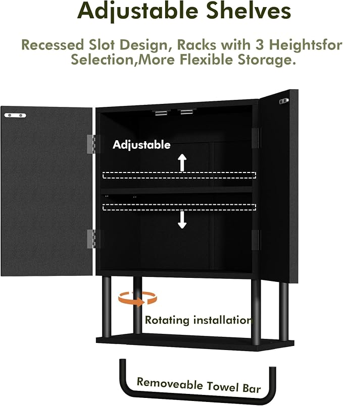 RUSTOWN Fluted Bathroom Wall Cabinet - Image 7