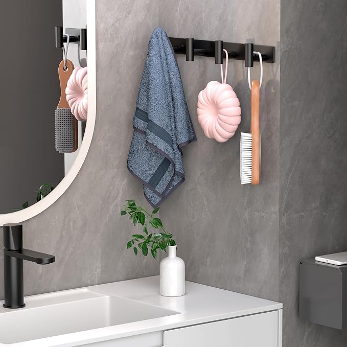 Coat Rack Wall Mounted-4 Hooks, Heavy Duty Stainless Steel Wall Hooks - Image 5