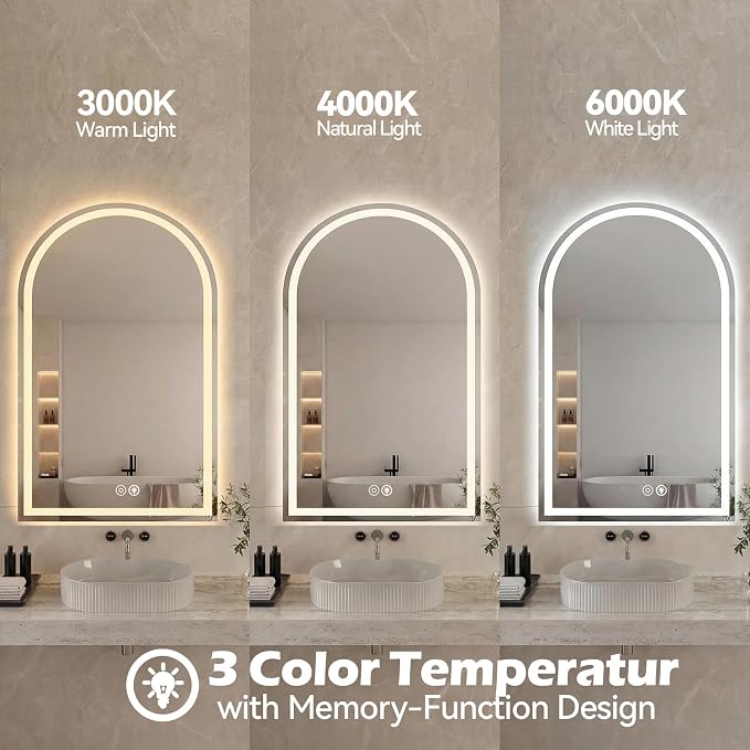 DUMOS 24"×32" LED Bathroom Mirror - Image 5