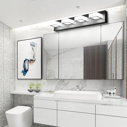 Ralbay Modern LED Black Vanity Lights 4 Lights Acrylic Bathroom Vanity Lighting - Image 4