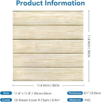 COMSTICKC Peel and Stick Faux Wood Wall Sticker Wall Panels, Ultra-Light Thin - Image 4
