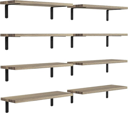 DOLLFIO Floating Shelves, 8 Sets Wall Shelves, Wood Floating Shelves by DOLLFIO