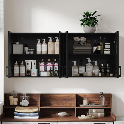 ChooChoo Laundry Room Cabinets, 4 Doors Wall Mounted Storage Cabinet, Kitchen - Image 8