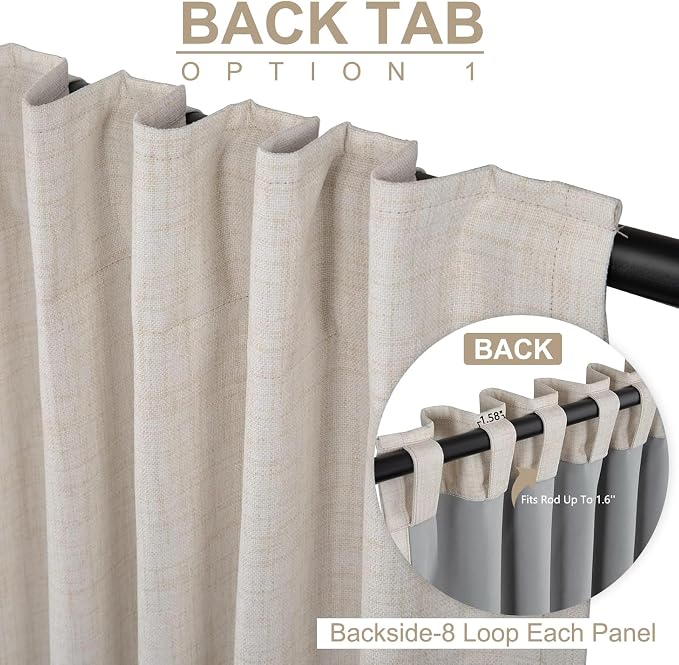 100% Blackout Shield Linen Blackout Curtains - Image 4