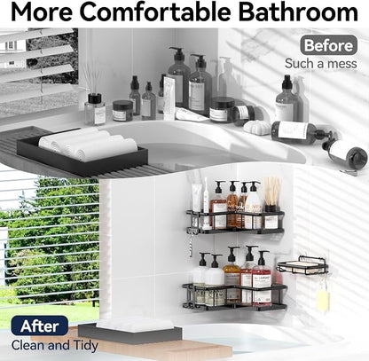 YASONIC Shower Caddy Corner, No Drilling Shower Organizer Corner - Image 8