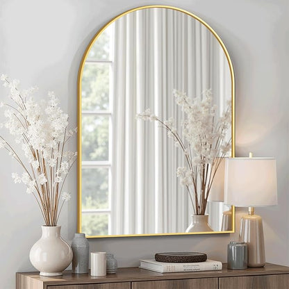 Arched Bathroom Mirror for Wall, HD Glass Over Sink for Bathroom by TRAHOME