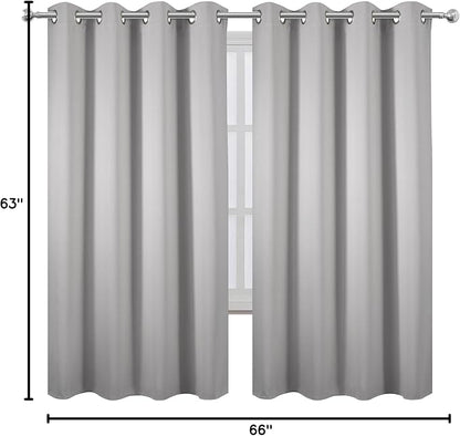 LEMOMO Light Grey Blackout Curtains 66 x 63 Inch Length/Set of 2 Curtain - Image 10