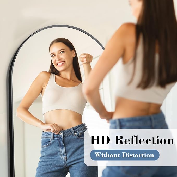 DUMOS 56"x15" Arched Full Length Floor Mirror, Full Body Mirror - Image 4