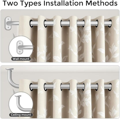 2 Pack Curtain Rods 36-88 Inch, 1 Inch Adjustable Heavy Duty Room Darkening - Image 4