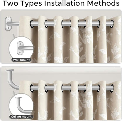 Curtain Rods 32-46 Inch, 1 Inch Adjustable Heavy Duty Room Darkening Window - Image 4