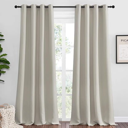 NICETOWN Natural Room Darkening Curtains 96" Long by NICETOWN