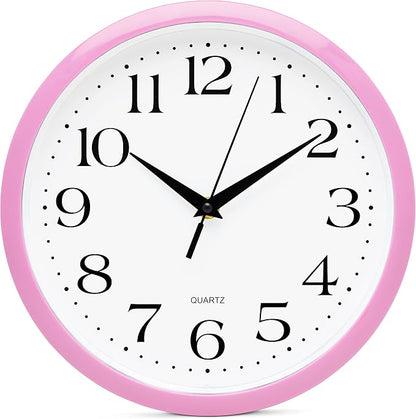 Bernhard Products Light Pink Wall Clock Silent Non Ticking by BernhardProducts