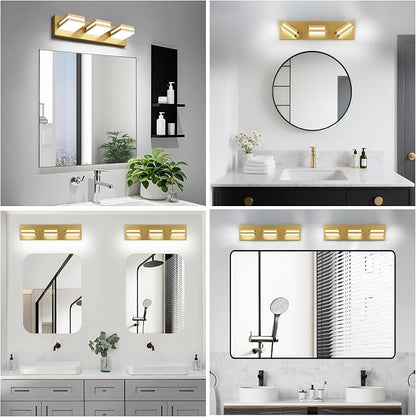IZORRO LED Modern Bathroom Lights Fixtures, Brushed Glod Acrylic Wall Lighting - Image 8