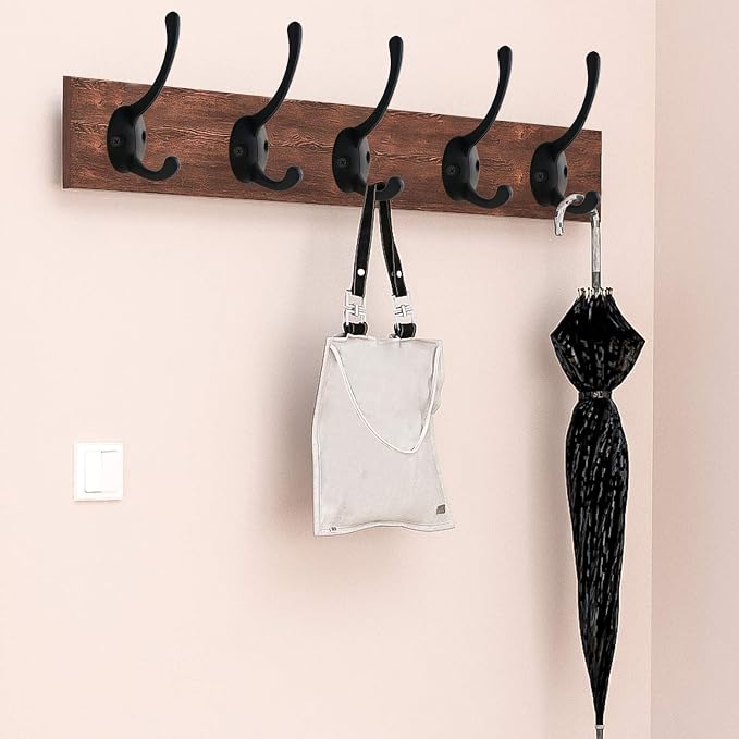 IBosins 12 Pack Black Coat Hooks Wall Mounted - Image 5