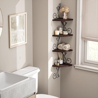 Alsonerbay Corner Shelf Wall Mount, 4 Tier Floating Shelves - Image 6
