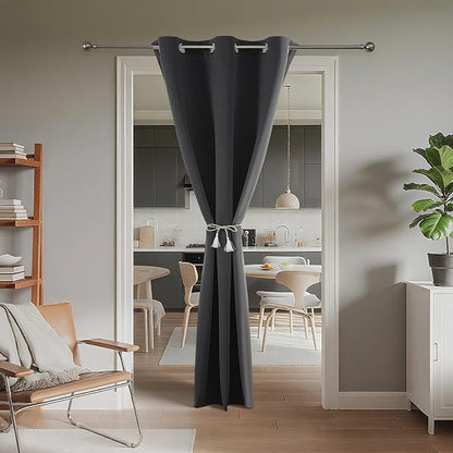 Joydeco Blackout Door Curtain for Doorway Privacy 96 Inches Long, Grommet - Image 2