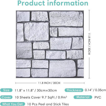 Commomy 3D Faux Stone Wall Panel Peel and Stick Wall Tiles - Image 7