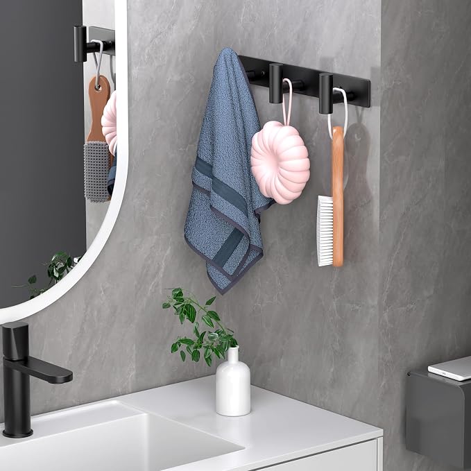 Coat Rack Wall Mounted-3 Hooks, Heavy Duty Stainless Steel Wall Hooks - Image 5