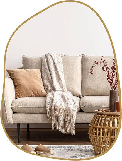 PERFNIQUE Irregular Wall Mirror Asymmetrical Mirror, Decorative Modern Wall by PERFNIQUE