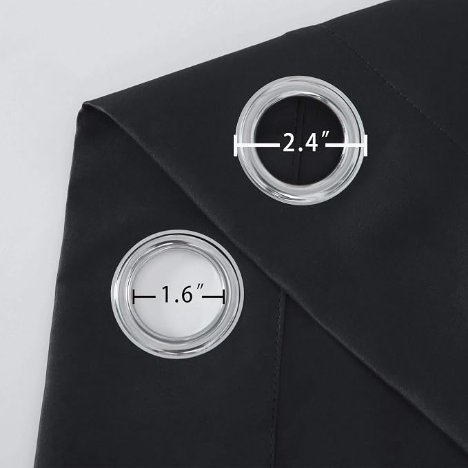 LEMOMO Blackout Curtains 66 x 84 inch/Black Curtains Set of 2 Panels/Thermal - Image 6