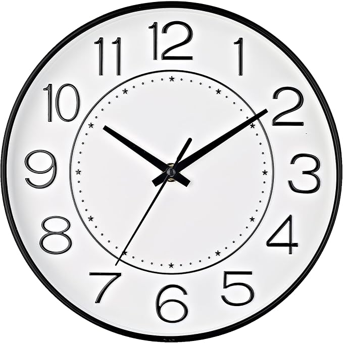 HZDHCLH Modern Wall Clocks Battery Operated, 10 inch White Clock by HZDHCLH