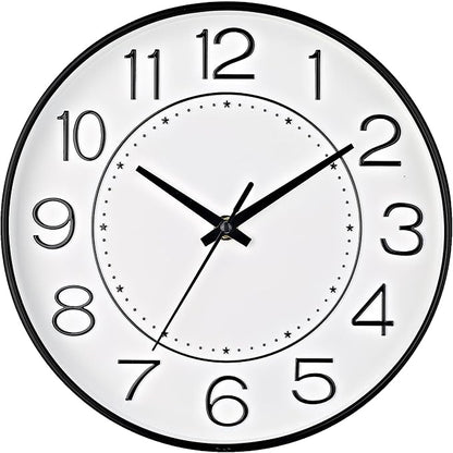 HZDHCLH Modern Wall Clocks Battery Operated, 10 inch White Clock by HZDHCLH