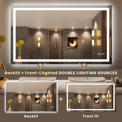 LOAAO 50"X30" LED Bathroom Mirror - Image 5