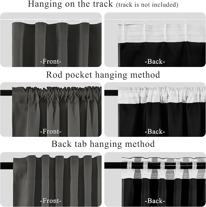 RYB HOME 100%Blackout Room Divider Curtain, Thermal Insulated & Privacy Assurd - Image 4