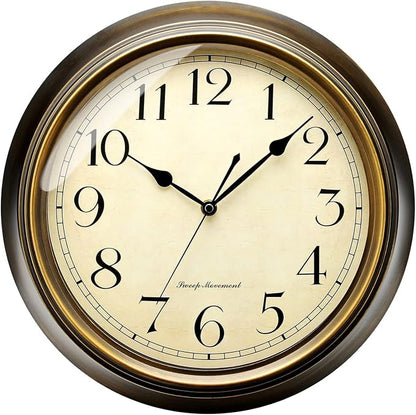 Plumeet Small Metal Wall Clock, Arabic Numerals, Battery Operated by Plumeet