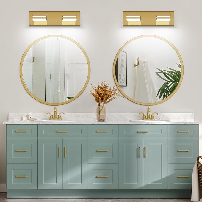 SineRise LED Modern Bathroom Vanity Light Fixtures, Brass Modern Acrylic - Image 7