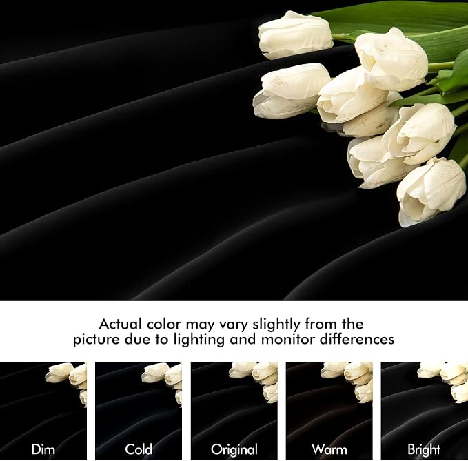 MIULEE Black Back Tab Blackout Curtains 54 Inch Length 2 Panels Set - Image 8