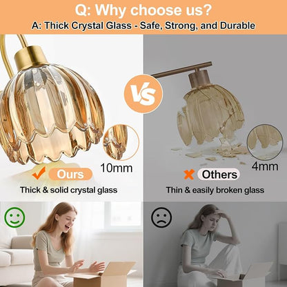 2-Pack Brushed Gold Bathroom Vanity Light, Single-Head Wall Sconce - Image 5