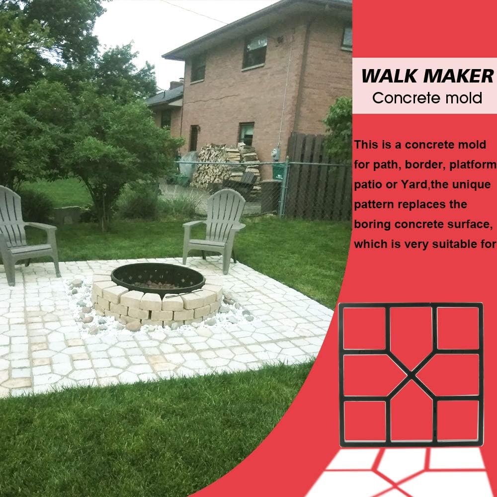 Anothera 15.7"x15.7"x1.57" Walk Maker Reusable Concrete Path Maker Molds Stepping Stone Paver Lawn Patio Yard Garden DIY Walkway Pavement Paving Moulds (Square)