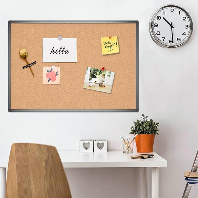 VIZ-PRO Cork Notice Board, 48 X 36 Inches, Cork Bulletin Board - Image 6